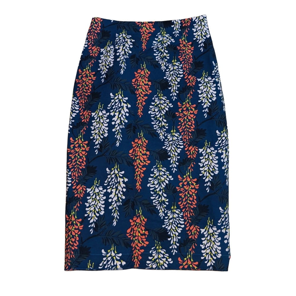Boden Navy Floral Midi Pencil Skirt Size 4 - Picture 2 of 5